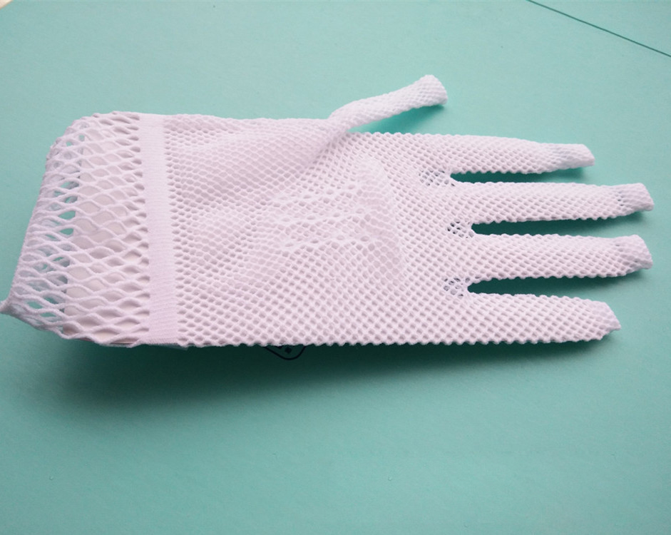 SZ60072-1 Flower Girls Lace Bowknot Net Voile Wedding Gloves Princess Glove